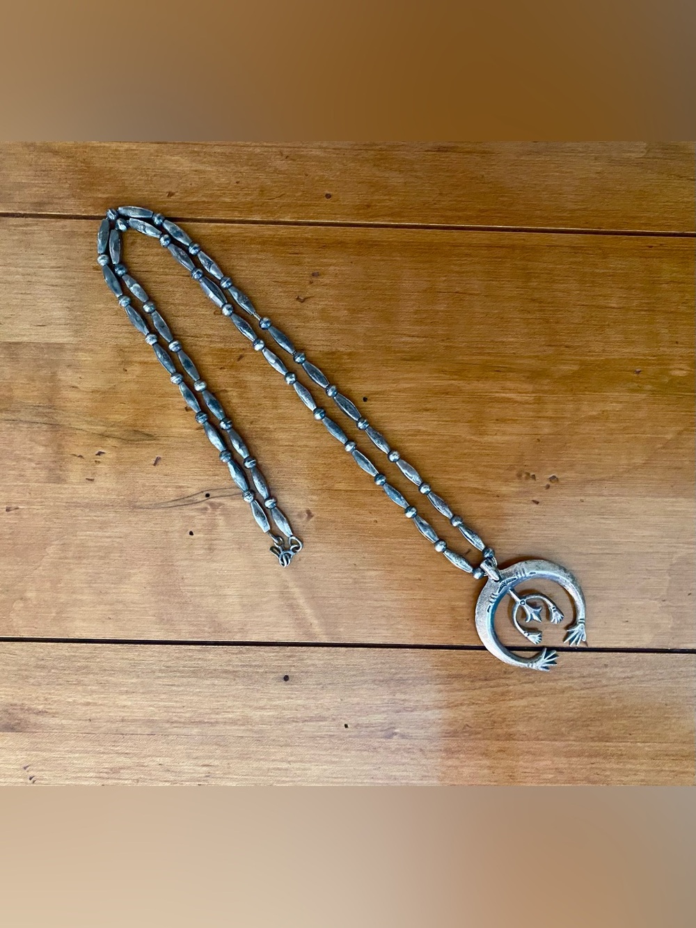 Vintage Native American Sterling Silver Naja Necklace